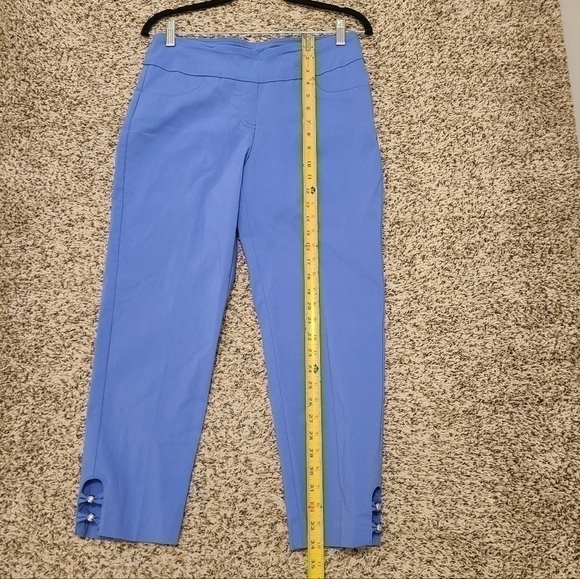 Hearts of Palm Women's Lilac You A lot Petite Blue Pants Elastic Waist Size 10 - Picture 8 of 11
